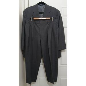 Vintage polo ralph lauren mens 44 Short blazer virgin wool 38S pants suit gray